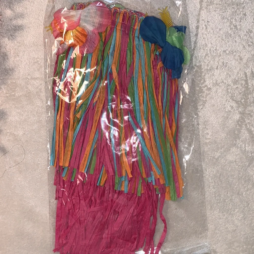 grass skirt rainbow child size Adjustable